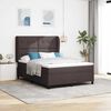 vidaXL Boxspringbett mit Matratze Dunkelbraun 140 x 200 cm Stoff