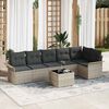 vidaXL Gartensofa-set mit Kissen 7 pcs Hellgrau Poly-Rattan