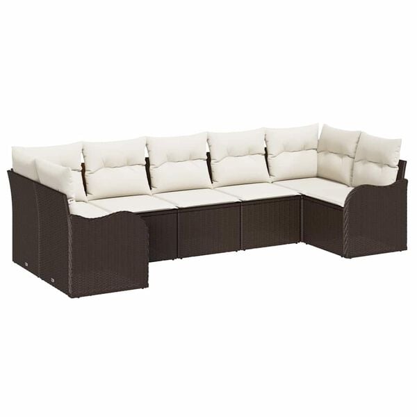 vidaXL Gartensofa-set Braun Poly-Rattan