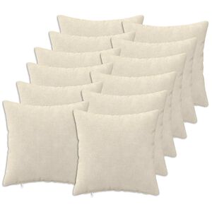vidaXL Kissenbezug 12 stk. HEERLEN Creme 40 x 40 cm Mikrofaser Fleece