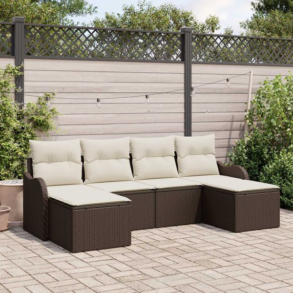 vidaXL Gartensofa-set Braun Poly-Rattan