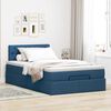 vidaXL Ottoman-Bett mit Matratze Blau 120x190 cm Stoff