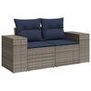 vidaXL 5-teiliges Gartensofa-Set mit Kissen, grau, Polyrattan