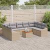 vidaXL Gartensofa-set mit Kissen 10 pcs Beige Poly-Rattan