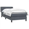 vidaXL Boxspringbett mit Matratze Dunkelgrau 80x210 cm Samt