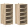 vidaXL Schuhschr&auml;nke 2 Stk. Sonoma-Eiche 31,5x35x70 cm Holzwerkstoff