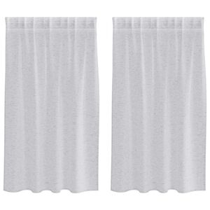 vidaXL Voile-Vorhang 2 Stk. Hellgrau 140 x 140 cm Polyester