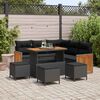 vidaXL Garten-Sofa-Set 8 pcs Schwarz Poly-Rattan