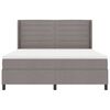 vidaXL LED Boxspringbett mit Matratze Taupe 180 x 200 cm Stoff