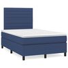 vidaXL Boxspringbett mit Matratze & LED Blau 120x190 cm Stoff