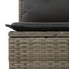 vidaXL 11-tlg. Garten-Sofagarnitur mit Kissen Grau Poly Rattan