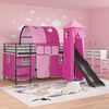 vidaXL Kinderloftbett Schwarz und Pink 99,5 x 200 cm Metall