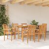 vidaXL Garten Essgruppe 7 pcs Braun Massivholz Teak
