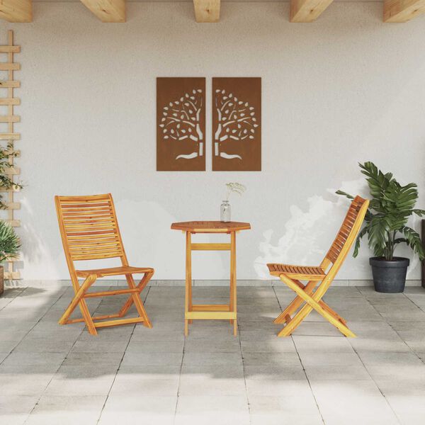 vidaXL Klapp Bistro Set 3 pcs Braun Akazie Massivholz