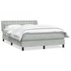 vidaXL Boxspringbett mit Matratze Hellgrau 160x210 cm Samt