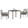 vidaXL Garten Essgruppe 3 pcs Grau Poly-Rattan