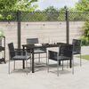 vidaXL Garten Essgruppe 5 pcs Schwarz PE-Rattan