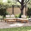 vidaXL Gartenbänke Set mit Kissen mit Speicher 3 pcs Braun und Creme