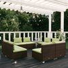 vidaXL 8-tlg. Garten-Lounge-Set mit Kissen Poly Rattan Braun