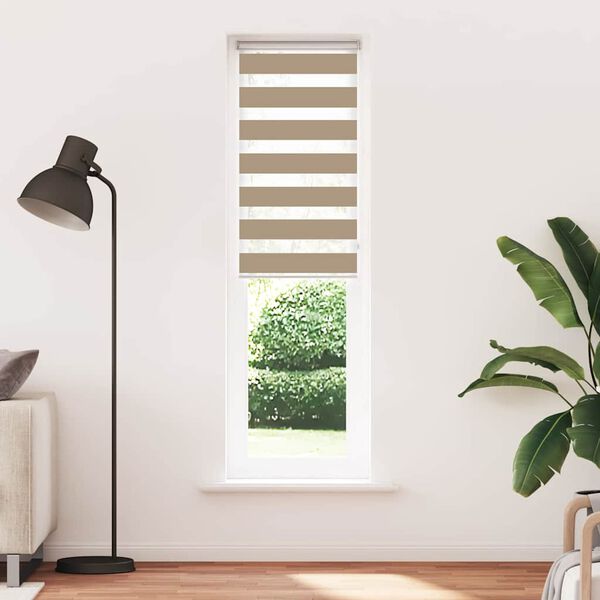 vidaXL Zebrarollo Sandbraun 55x230 cm Stoffbreite 50,9 cm Polyester