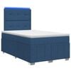 vidaXL LED Boxspringbett mit Matratze Blau 120 x 190 cm Stoff