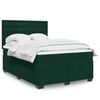 vidaXL Boxspringbett mit Matratze Dunkelgr&uuml;n 140x190 cm Samt