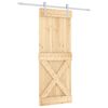 vidaXL Schiebet&uuml;r 80 x 210 cm Massivkiefer (Unbehandelt)