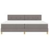 vidaXL Boxspringbett mit Kissen mit Kopfteil Taupe 200 x 200 cm Stoff