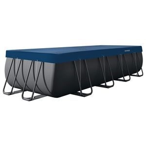 INTEX Poolabdeckung 549 x 274 cm Rechtwinklig PVC Dunkelblau und Grau