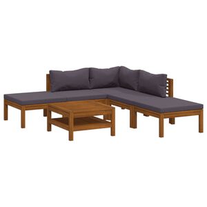 vidaXL 6-tlg. Garten-Lounge-Set mit Auflage Massivholz Akazie
