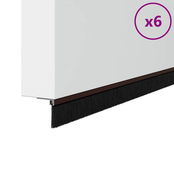 vidaXL Selbstklebende T&uuml;rb&uuml;rstendichtungen 6 pcs Braun 100 cm