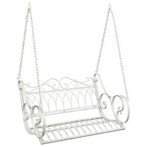 vidaXL Schaukelbank Stahl 109 x 75 x 59 cm Antik Wei&szlig;