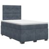 vidaXL Boxspringbett mit Matratze Dunkelgrau 120 x 200 cm Samt