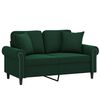 vidaXL 2-Sitzer-Sofa mit Kissen Dunkelgr&uuml;n 120 cm Samt