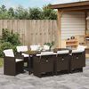 vidaXL Garten Essgruppe 9 pcs Braun Poly-Rattan