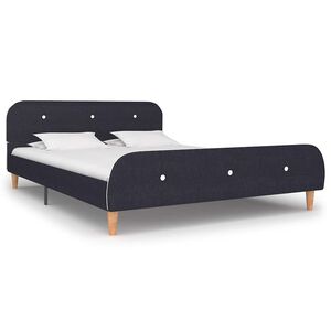vidaXL Bettgestell ohne Matratze Dunkelgrau Stoff 135x190 cm