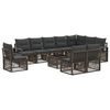 vidaXL Gartensofa-set 11 stk. Grau Poly-Rattan