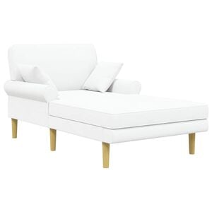 vidaXL Chaiselongue Wei&szlig; Stoff