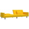 vidaXL Schlafsofa 2-Sitzer mit 2 Kissen Gelb Samt