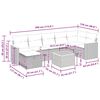 vidaXL 8-tlg. Garten-Sofagarnitur mit Kissen Beige Poly Rattan