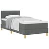 vidaXL Boxspringbett mit Matratze Dunkelgrau 90 x 190 cm Stoff