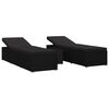 vidaXL Garten Sonnenliegen mit Kissen 3 pcs Schwarz Poly Rattan