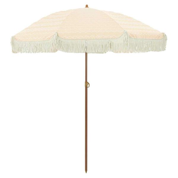 vidaXL Strandparasol Gelb und Wei&szlig; 160 x 160 x 196 cm
