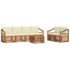 vidaXL Outdoor-Sofagarnitur 7 Stk. Natur und Creme Massivholz Akazie