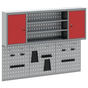 vidaXL Werkzeugschrank-Set 6 pcs Rot Pulverbeschichteter Stahl