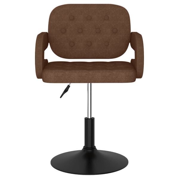 vidaXL Esszimmerst&uuml;hle 4 Stk. Drehbar Braun Stoff