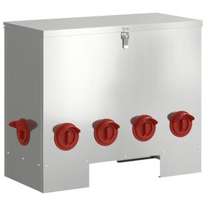 vidaXL H&uuml;hnerf&uuml;tterer Silber 60,5 x 29 x 51 cm 25 kg Verzinkter Stahl