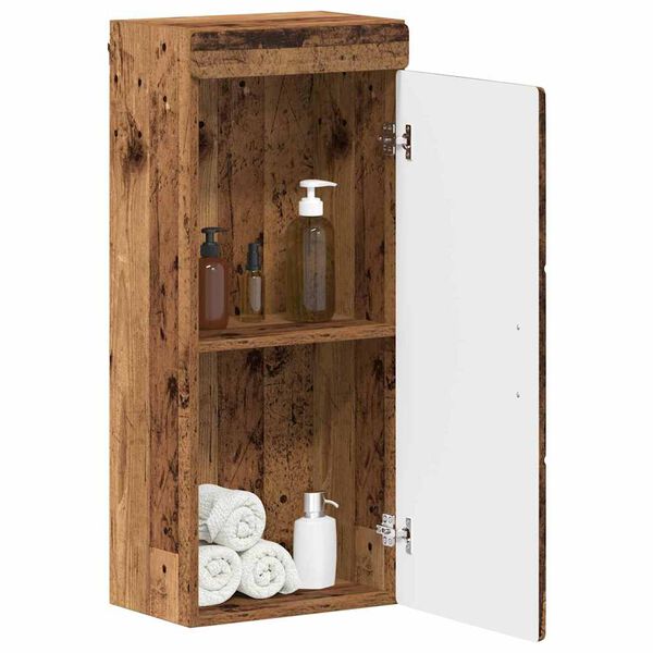 vidaXL Badezimmer-Wandschrank mit T&uuml;r TULUM Altholz 37 x 24,5 x 86 cm