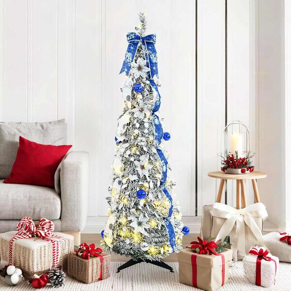 vidaXL K&uuml;nstlicher Weihnachtsbaum mit 100 LEDs Wei&szlig; 150 cm PVC