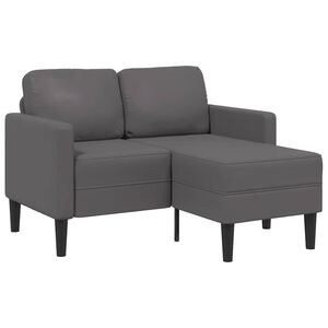 vidaXL 2-Sitzer-Sofa mit Chaiselongue L-Form Grau 125 cm Kunstleder